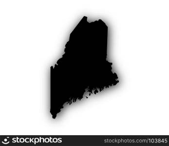 Map of Maine with shadow