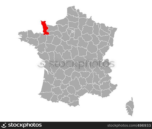 Map of Manche in France