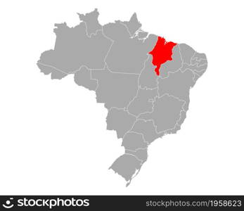 Map of Maranhao in Brazil