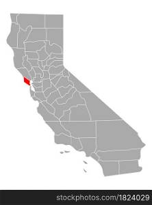 Map of Marin in California