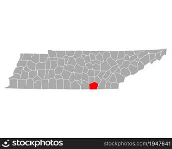 Map of Marion in Tennessee