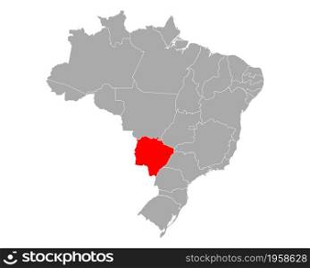 Map of Mato Grosso do Sul in Brazil