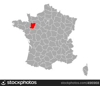 Map of Mayenne in France
