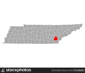 Map of McMinn in Tennessee