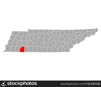 Map of McNairy in Tennessee