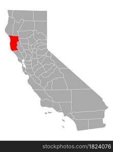 Map of Mendocino in California