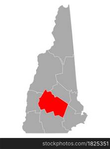 Map of Merrimack in New Hampshire