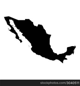 Map of Mexico icon black color vector illustration flat style simple image