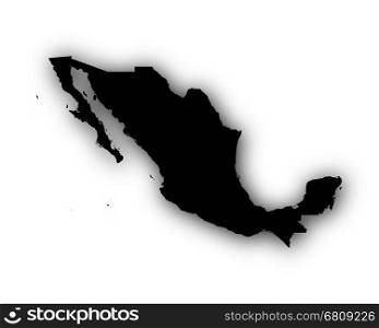 Map of Mexico with shadow