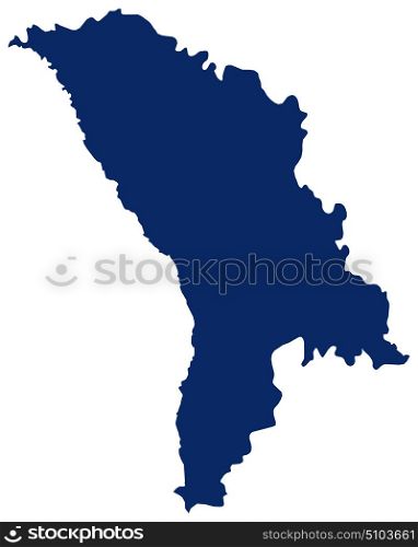 Map of Moldova in blue colour