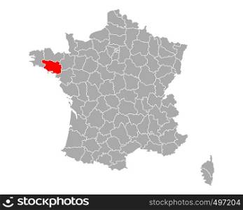 Map of Morbihan in France