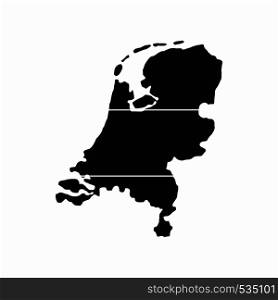 Map of Netherlands icon in simple style on a white background. Map of Netherlands icon, simple style
