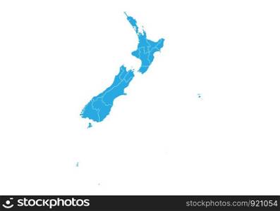 Map of new Zealand. High detailed vector map - new Zealand.