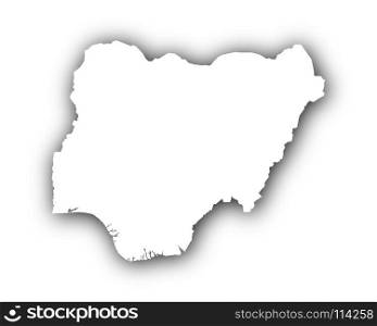 Map of Nigeria with shadow
