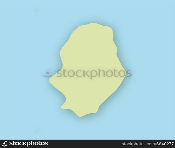 Map of Niue with shadow