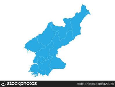 Map of north Korea. High detailed vector map - north Korea.