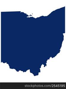 Map of Ohio in blue colour