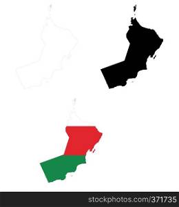 Map of Oman icon. Oman Map sign. Flag of Oman symbol. Outline Oman. flat style.