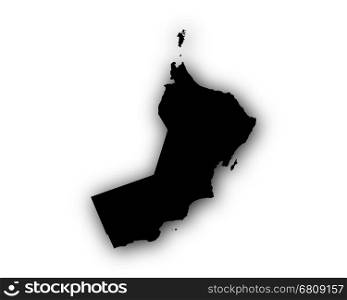 Map of Oman with shadow