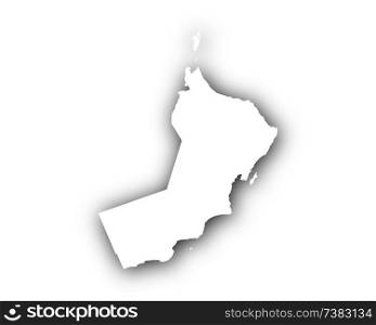 Map of Oman with shadow