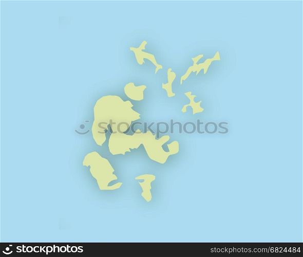 Map of Orkney Islands with shadow