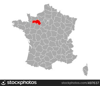 Map of Orne in France