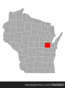 Map of Outagamie in Wisconsin