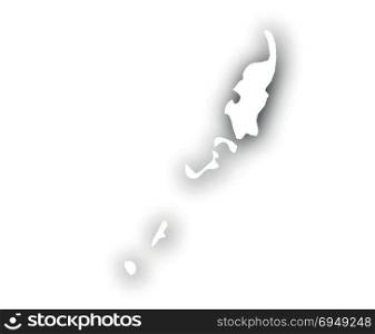 Map of Palau with shadow