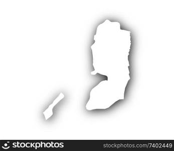 Map of Palestine with shadow