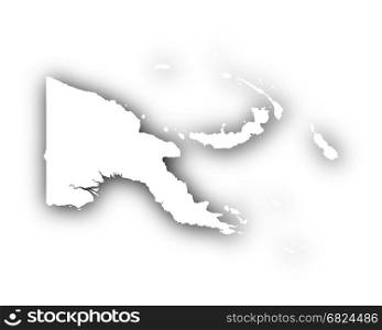 Map of Papua New Guinea with shadow