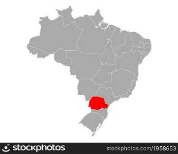 Map of Parana in Brazil