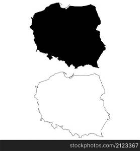 map of Poland on white background. black and white map of Poland. flat style.