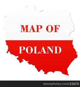 Map of Poland with national flag. Map of Poland with national flag. Vector illustration
