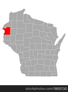 Map of Polk in Wisconsin