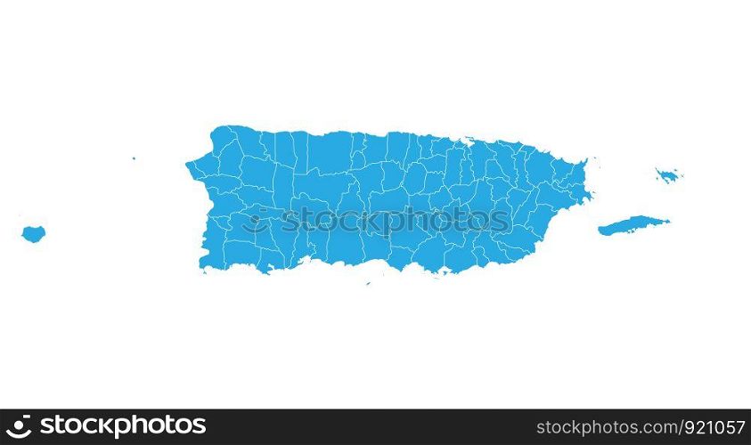 Map of puerto Rico. High detailed vector map - puerto Rico.