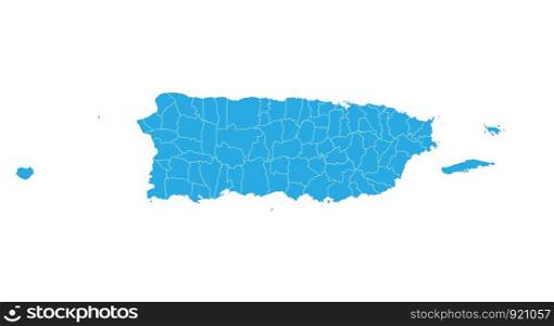 Map of puerto Rico. High detailed vector map - puerto Rico.