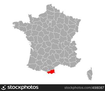 Map of Pyrenees-Orientalis in France