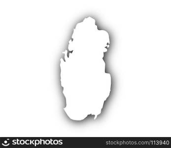 Map of Qatar with shadow