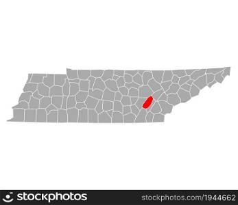 Map of Rhea in Tennessee
