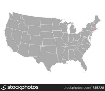 Map of Rhode Island in USA