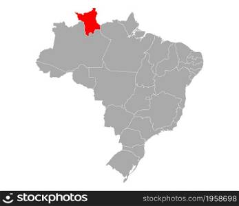 Map of Roraima in Brazil