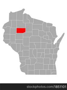 Map of Rusk in Wisconsin