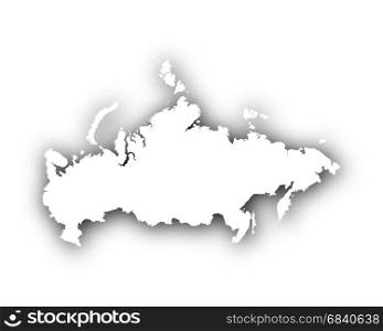 Map of Russia with shadow