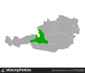 Map of Salzburg in Austria