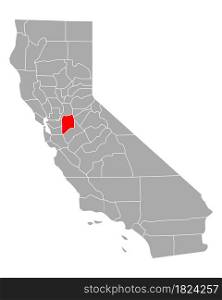 Map of San Joaquin in California