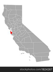 Map of San Mateo in California