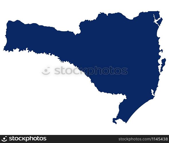Map of Santa Catarina in blue colour