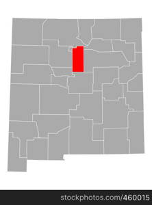 Map of Santa Fe in New Mexico