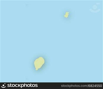Map of Sao Tome and Principe with shadow