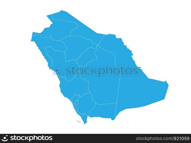 Map of Saudi Arabia. High detailed vector map - Saudi Arabia.